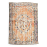 Pumpink Orange Turkish Vintage Rug, 191x272Cm