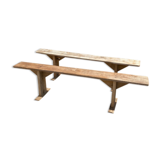 Pair of farm benches