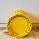 Yellow painted wicker umbrella stand - 1970s