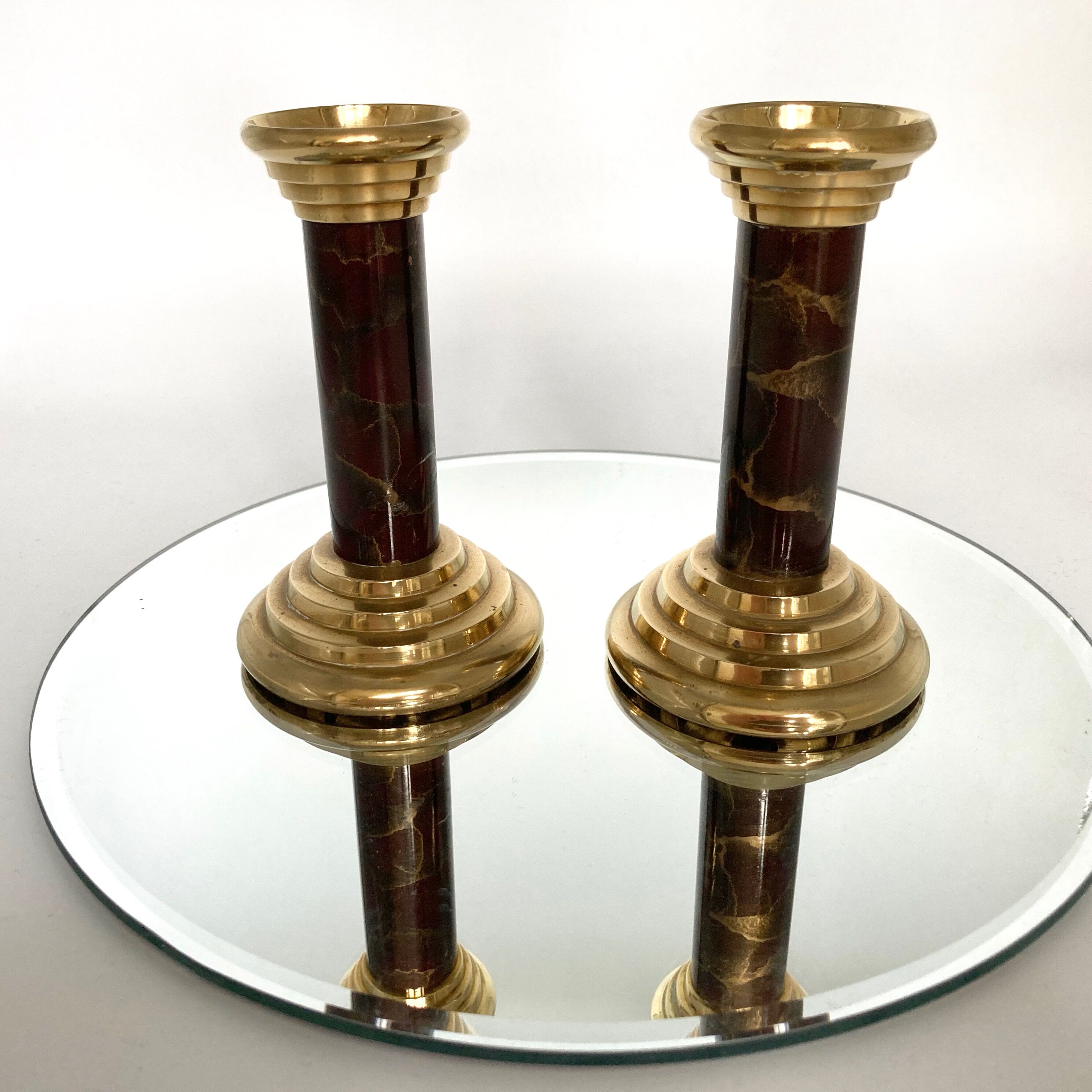 Pair of brass candlesticks
