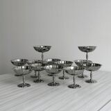 12 coupelles sur pied en inox style Letang Remy