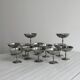 12 stainless steel footed bowls, Letang Remy style