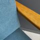 Wood arm chair reupholstered in blue fabric 1960s