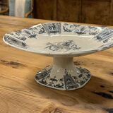 Gien earthenware fruit bowl with Mascaron decoration - early 20th century