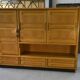 Solid oak wardrobe by Guillerme et Chambron and ceramic by Danikowski 1950s