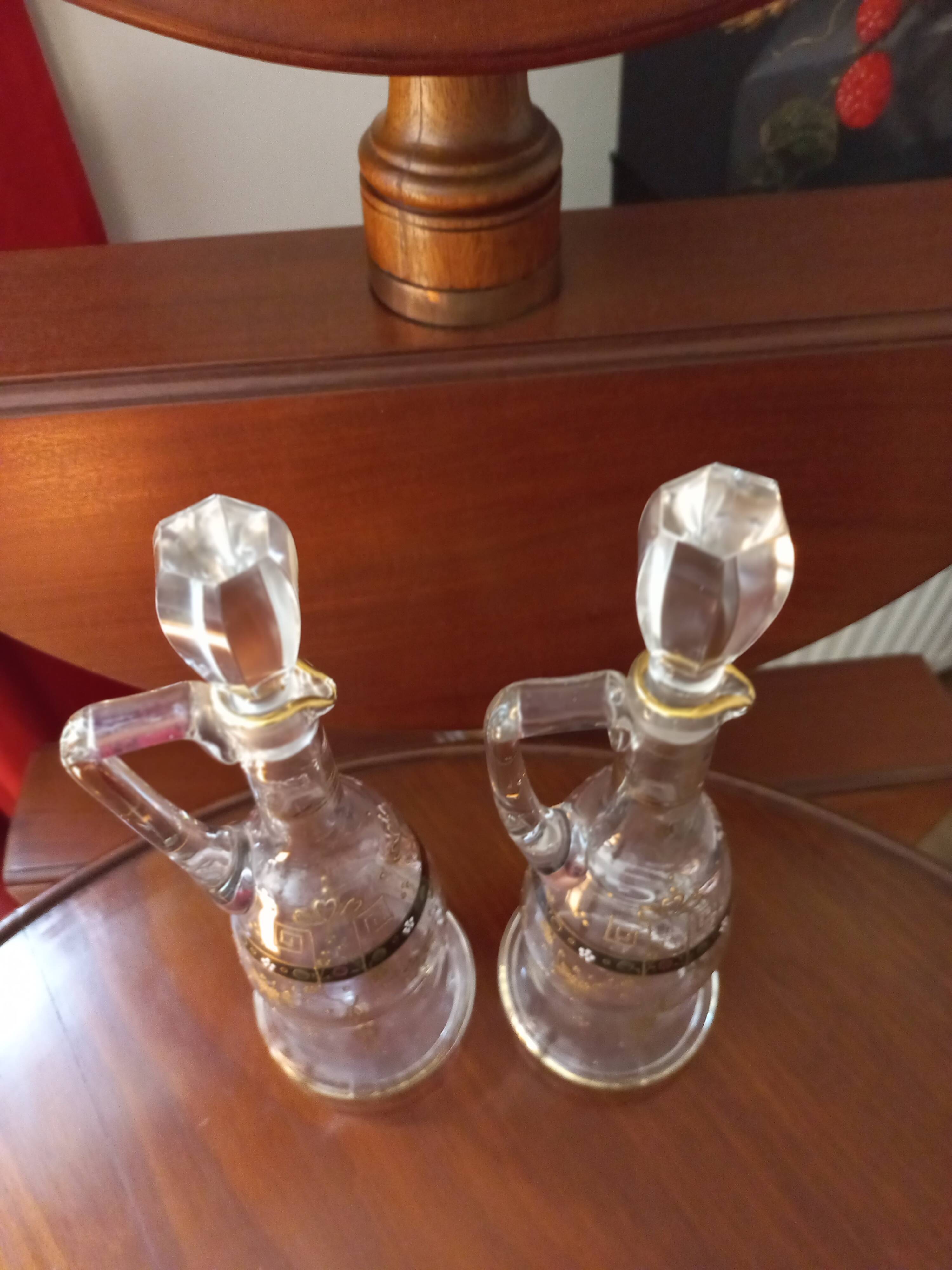 10-piece enameled crystal liqueur set