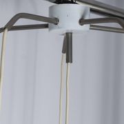 Light smoked glass water drop chandelier with 6 drops from the 1960s.