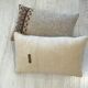 Pair of retro knitted wool cushions
