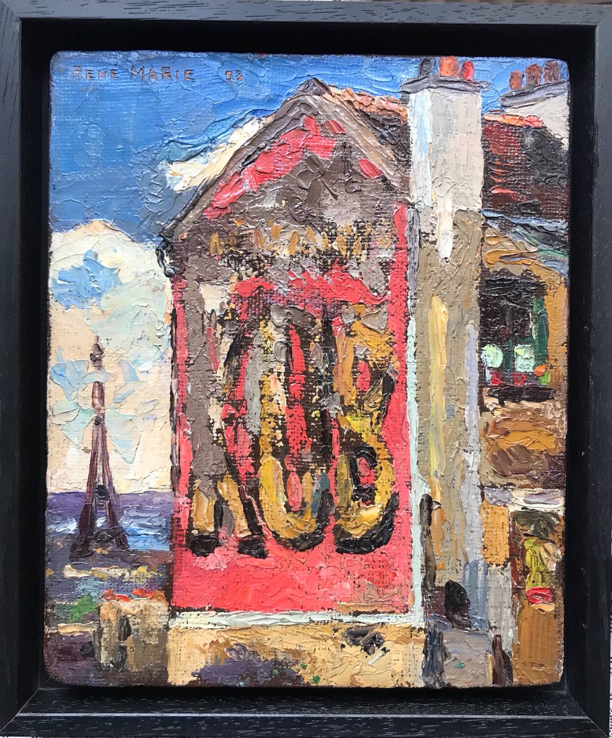 Oil on panel by René Marie (1890-1972). Montmartre