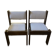 Pair of brutalist chairs in solid wood and jacquard fabric.