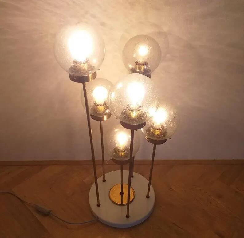 Midcentury Floor Lamp Sputnik, Kamenicky Senov, 1970s