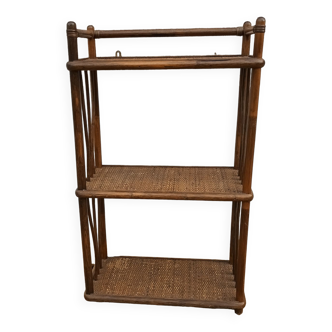 Vintage rattan shelf and canning