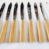 10 table or lunch knives in stainless steel and Messina from the 70s New