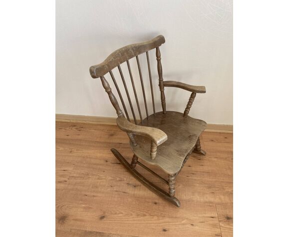 Antique rocking chair for children in beech