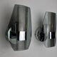 Pair of veca wall lamps, black murano glass, italy 1970
