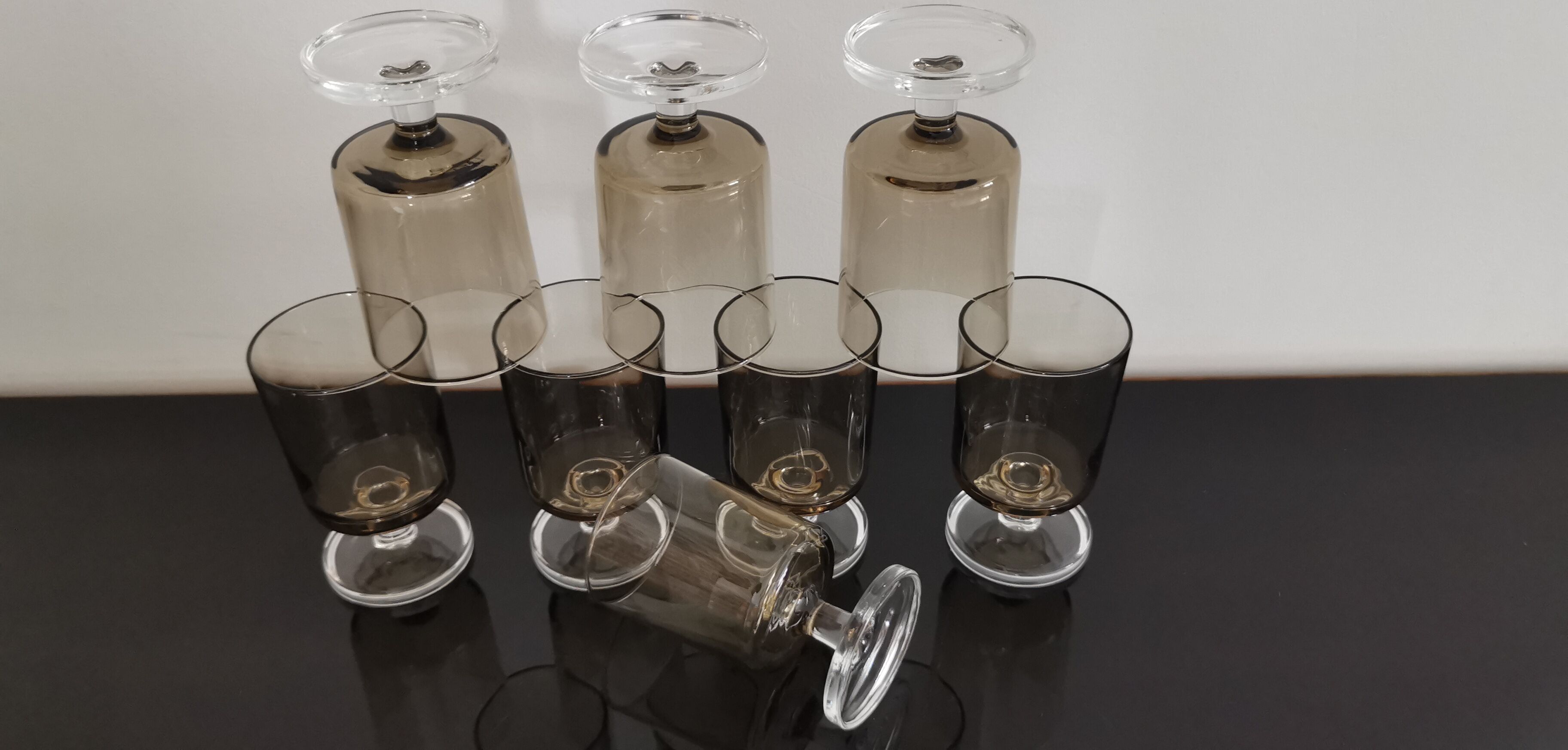 Set of 8 glasses of white wine Cavalier Luminarc smoked vintage