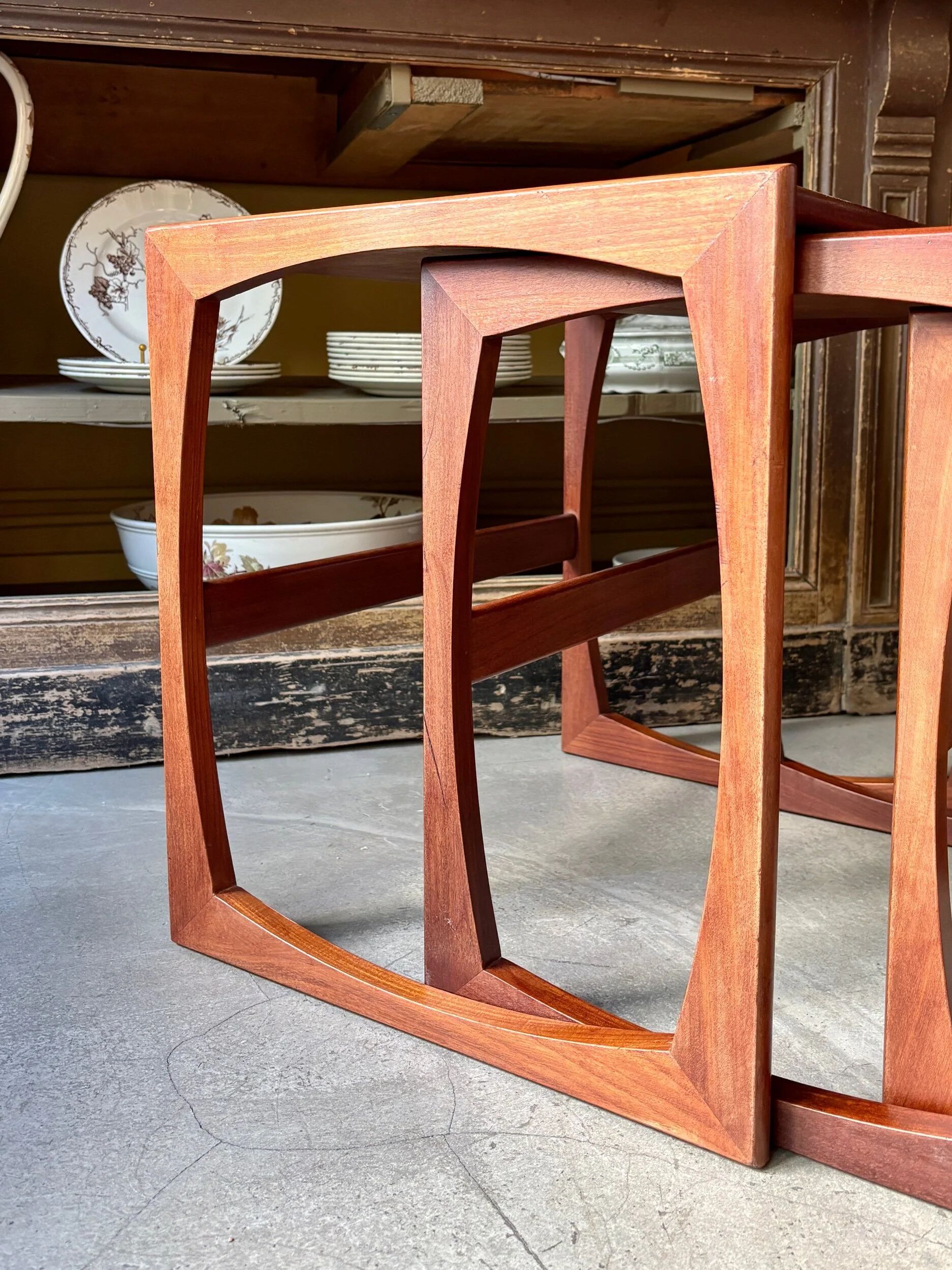 3 nesting coffee tables GPLAN model Quadrille in teak