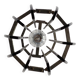Glass chandelier, chrome and smoked glass in the Fontana Arte style from the 1970s.