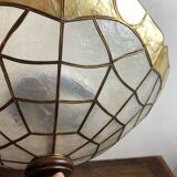 Ceiling light in mother-of-pearl and brass