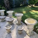 Ensemble de 12 vases Médicis vintage en pierre reconstituée