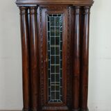 Renaissance style bookcase display case in carved walnut and oak circa 1850