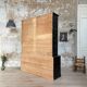 Display cabinet in patinated wood