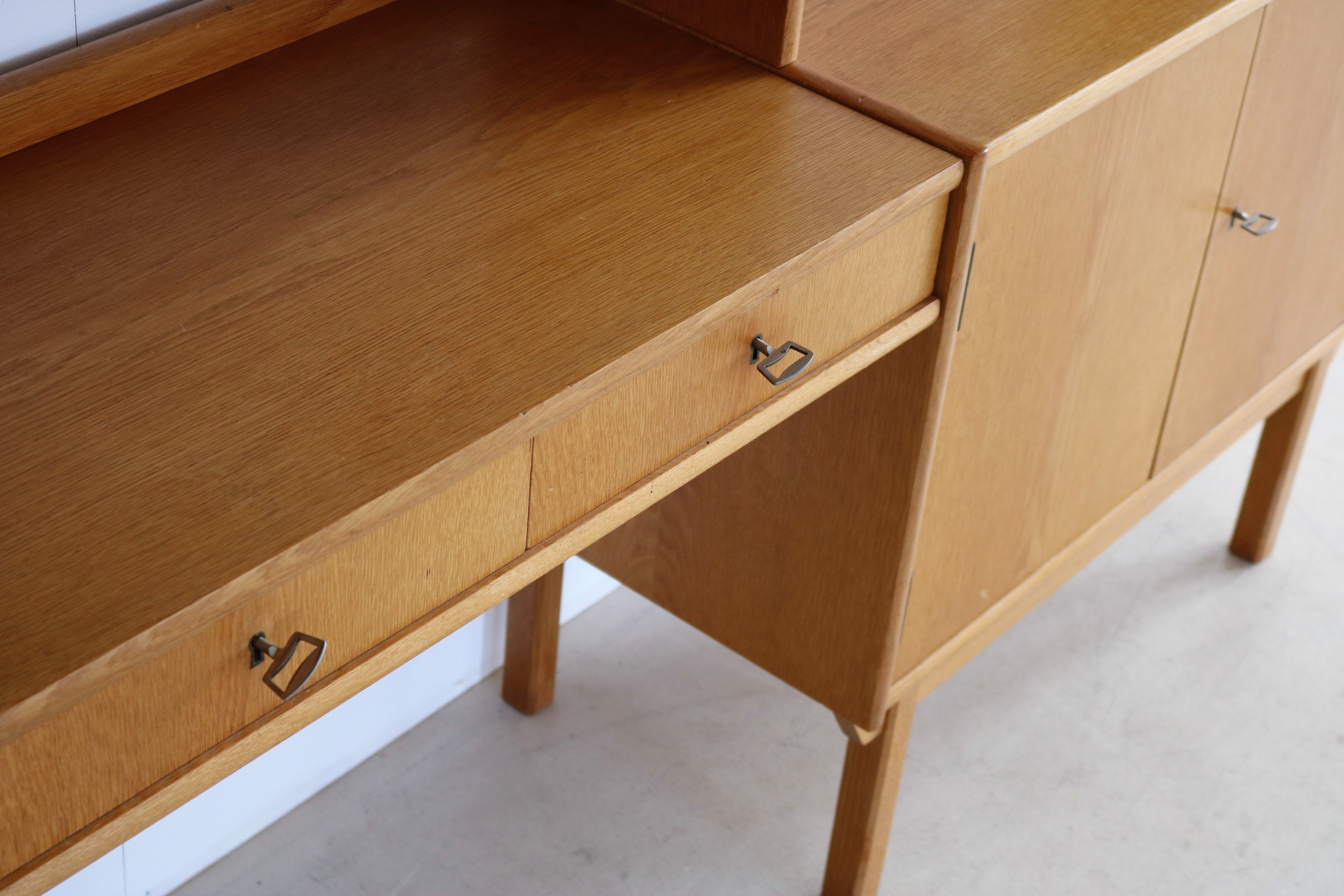 Vintage oak standing wall unit