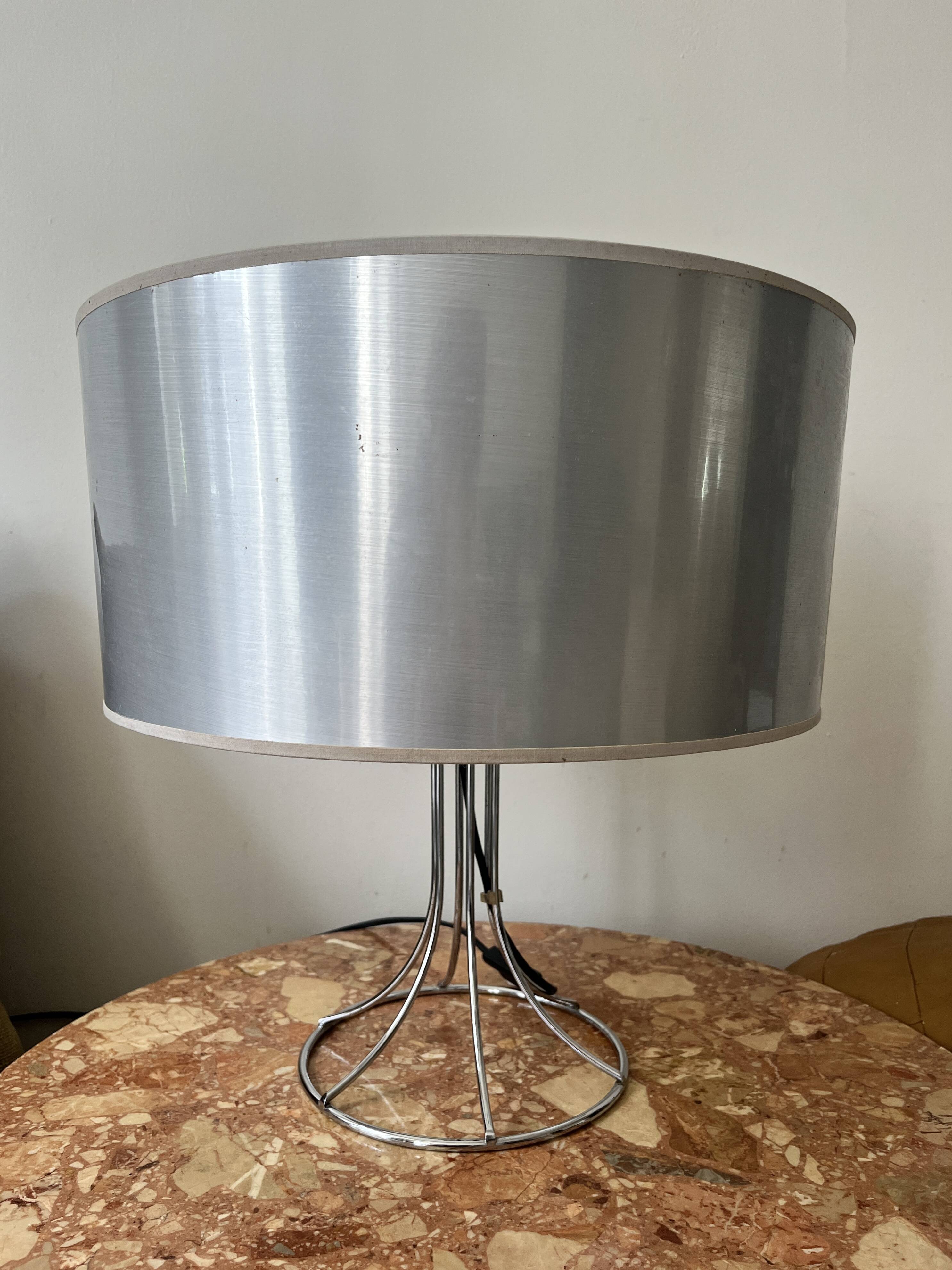 Chromed metal table lamp, 1970 design