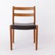 Ensemble de 5 chaises Niels Otto Møller modèle 84 – Chaise de salle à manger danoise en teck et cuir