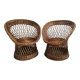 Pair of 70s rattan armchairs