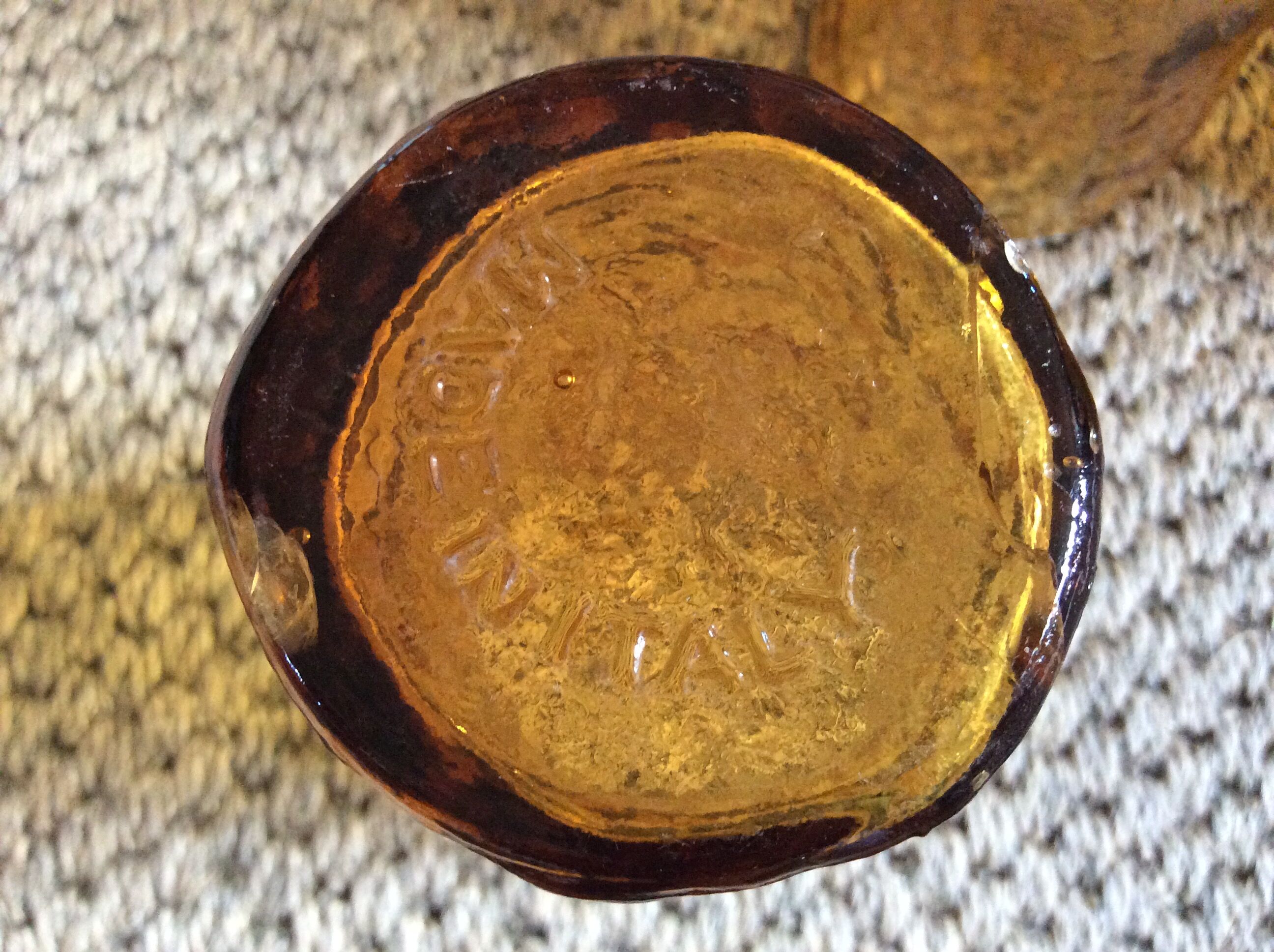 Series of 6 amber glasses