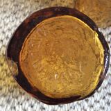 Series of 6 amber glasses