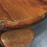 Suite of 4 1970 pine stools with wings