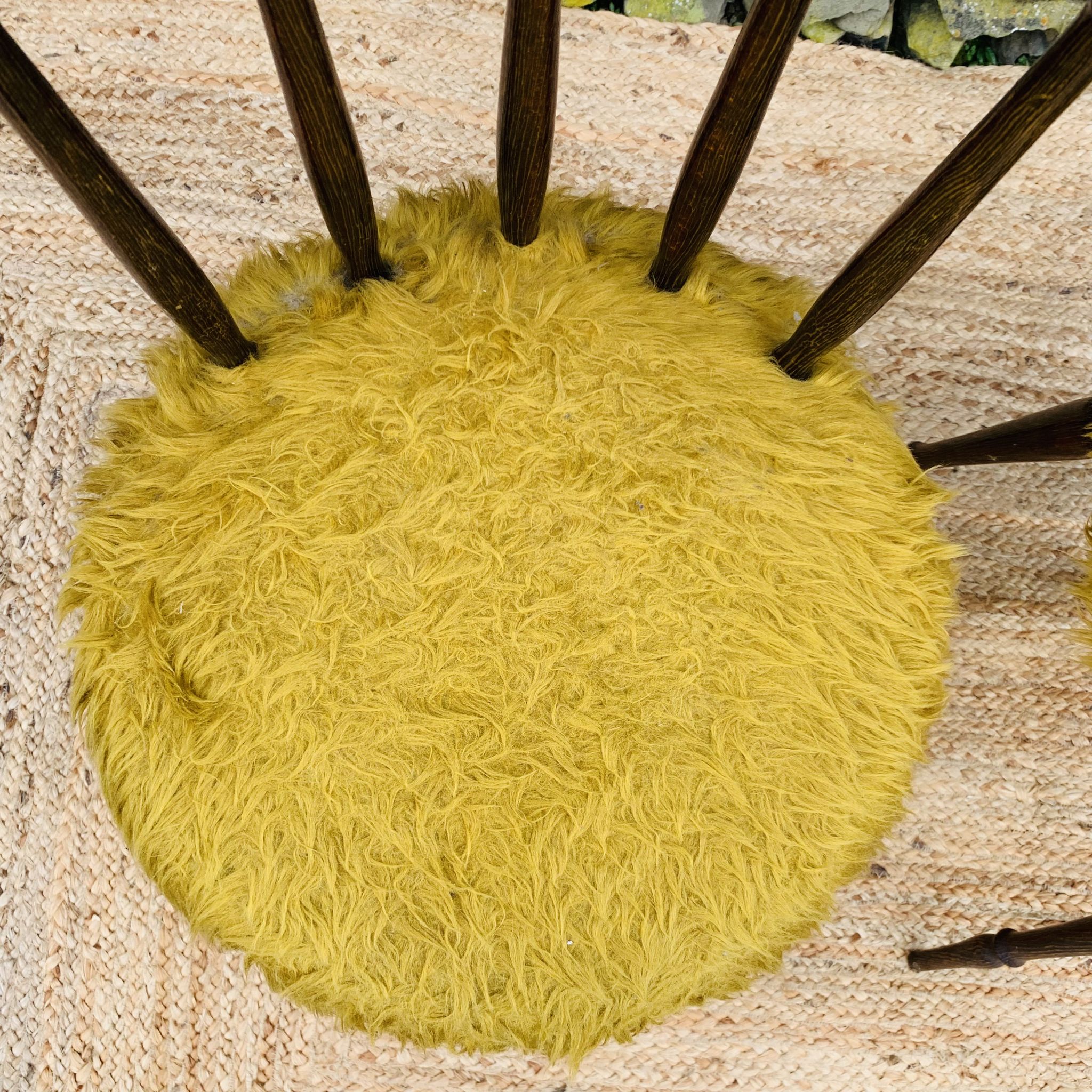Pair of yellow moumoute chairs