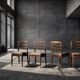 Vintage Mid-Century Danish Modern Elegant Teak & Grey Fabric Chairs, 1960s
