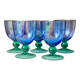 5 verres soufflés verts et bleus Ålhens vintage