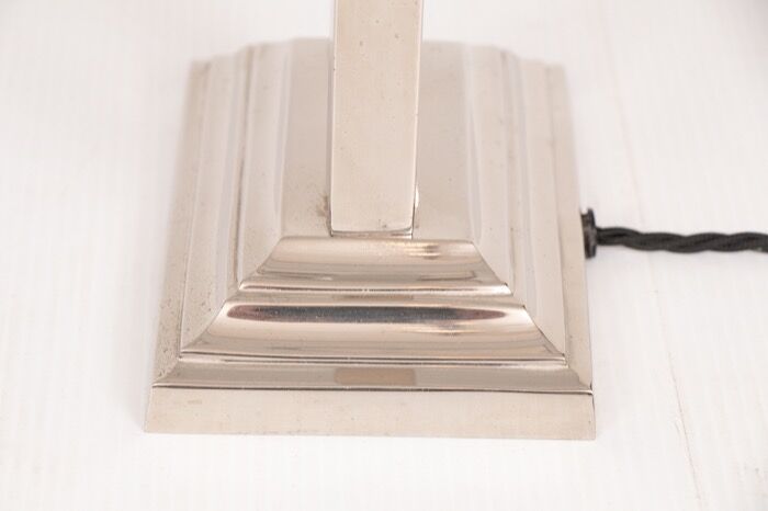 Pair of 1970s chrome table lamps inc grey silk shades