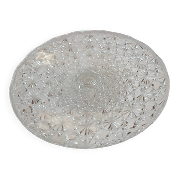 Vintage glass cake stand with diamond point - Ø 32 cm