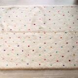 Berber carpet Blessed Ouarain with multicolored and white polka dots in wool
