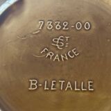 Old Saint Clément B Letalle flower pot imitation bamboo vintage ceramic
