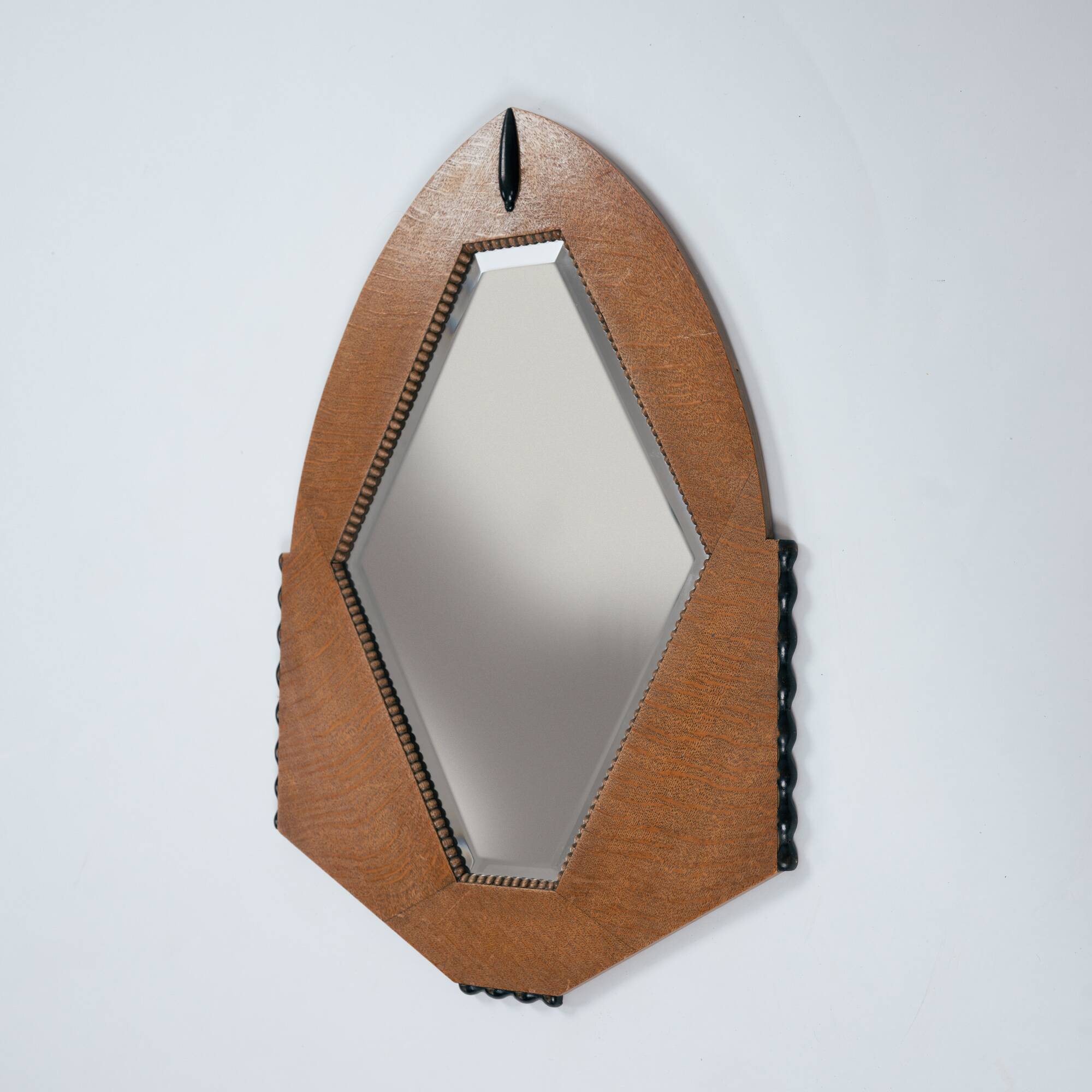 Dutch Art Deco Mirror in Oak with Ebonized Details, 1920-1930