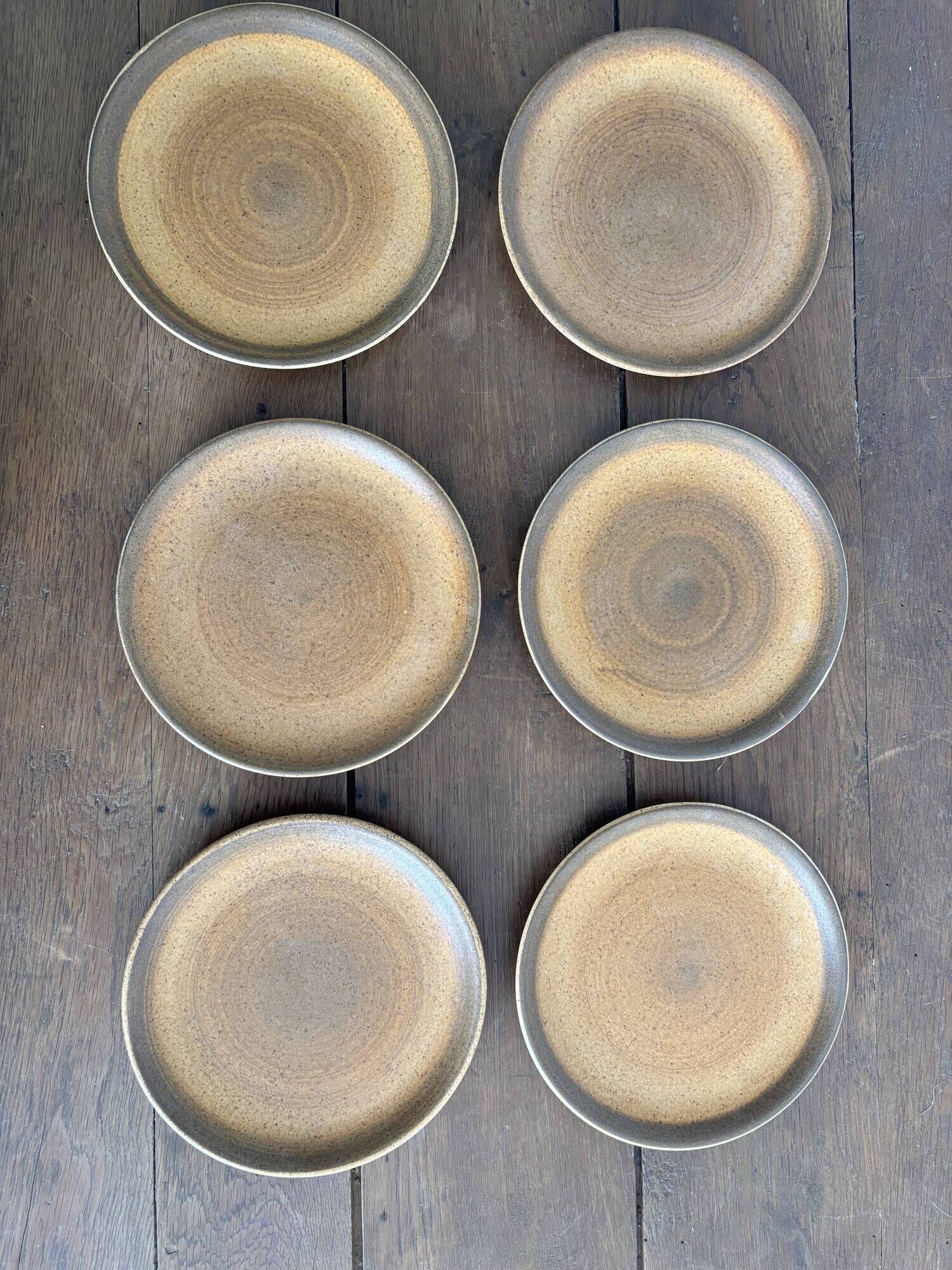 Service of 15 vintage Longchamp plates in stoneware.