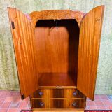 Art decó vintage Brocante burr walnut compactum wardrobe 1920-1930