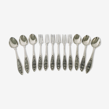 6 silver dessert cutlery