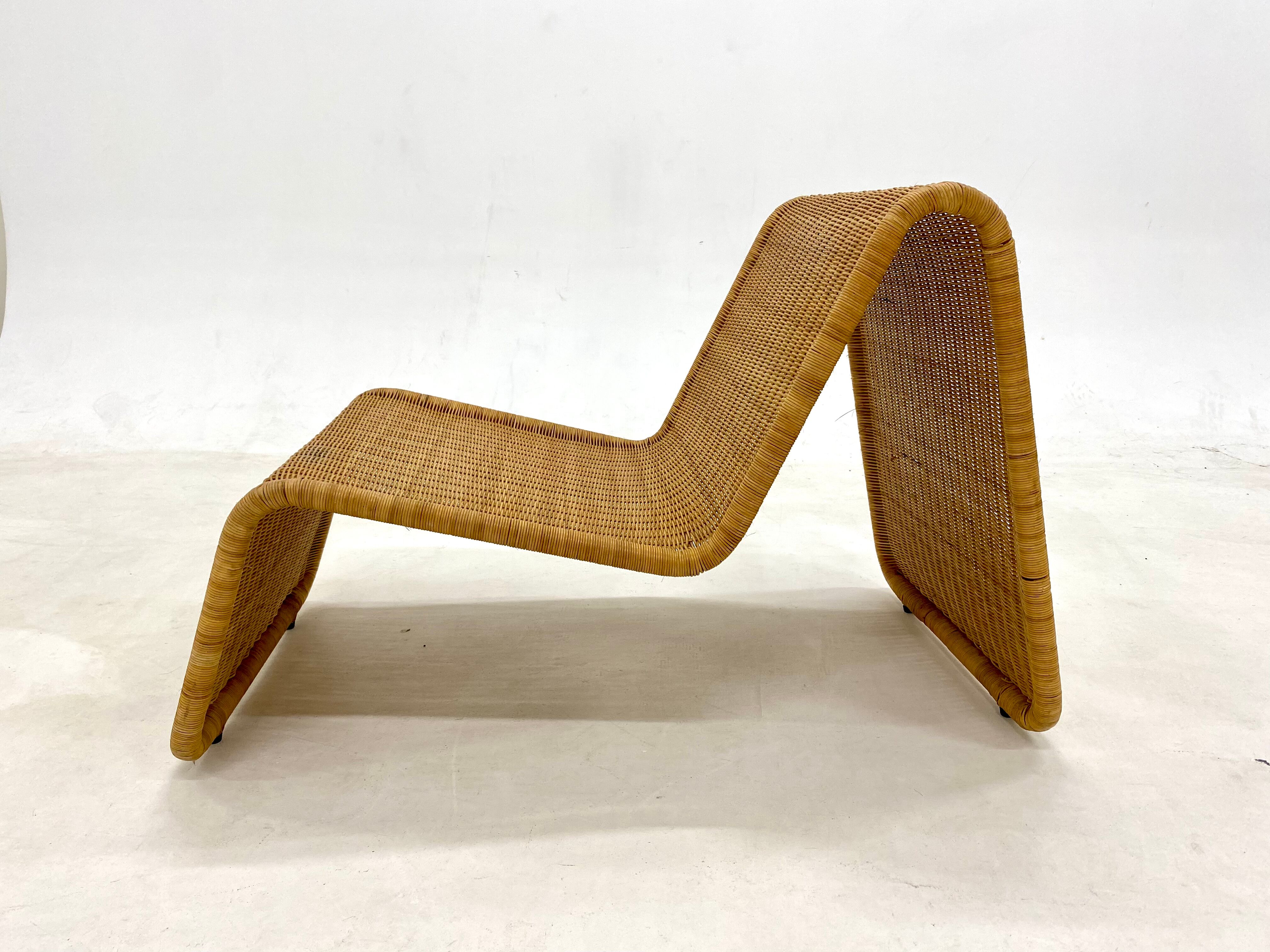 Rattan armchair p3 by tito agnoli