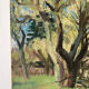 Paysage de forêt, huile sur toile signée Taquoy