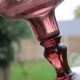 Large amethyst bubble glass candle holder on a stand – H27 cm