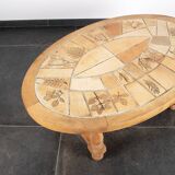 Vallauris wooden and ceramic coffee table
