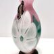 Postmodern Pink, Green and White Hand Blown Scavo Glass Vase, Murano, Italy