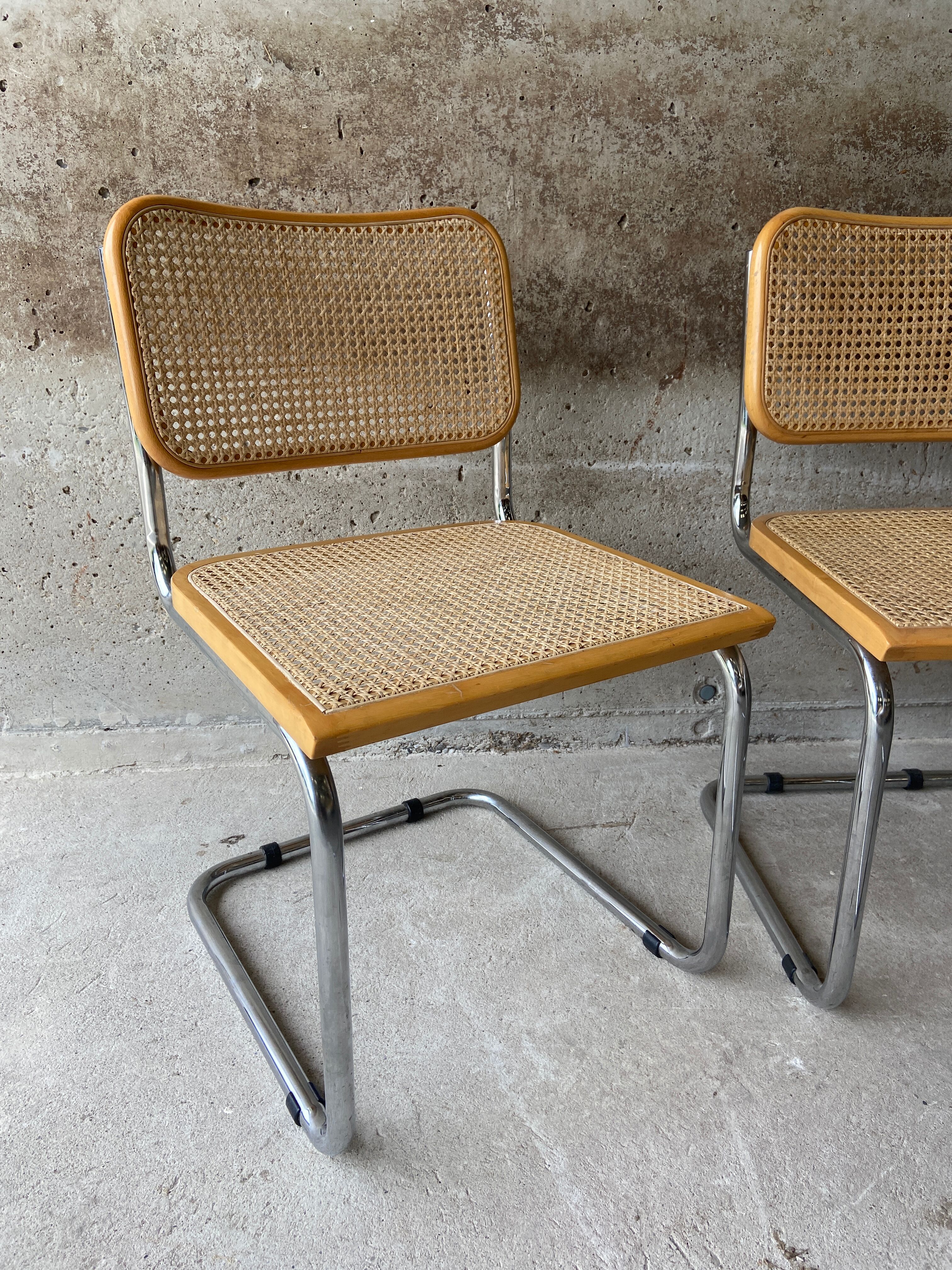 4 cantilever chairs Cesca B32 by Marcel Breuer